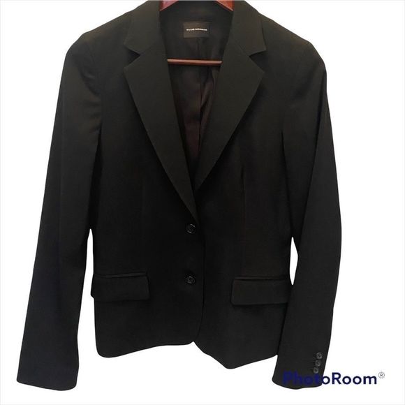 #31 Club Monaco Black two button blazer. No size tag see photos for measurem… - Picture 1 of 8